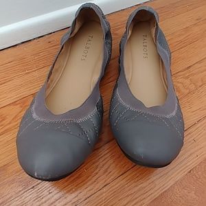 Talbots ballet flats grey gray leather